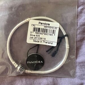 Pandora Moments Barrel Clasp Snake Chain Bracelet Sterling Silver 7.5” NWT